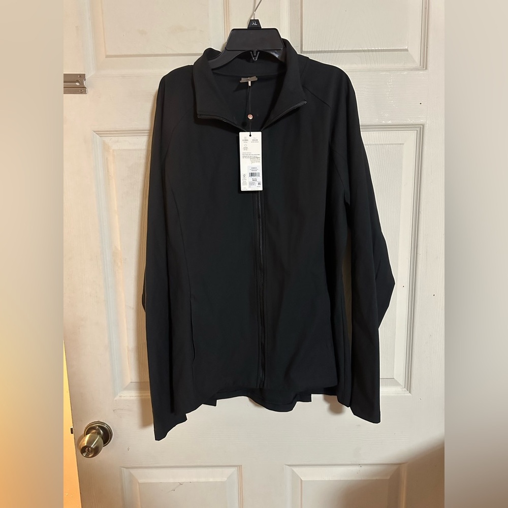 CALIA Women’s Pleat Back Full Zip Jacket: BLACK: NEW WITH TAGS: SIZE XL